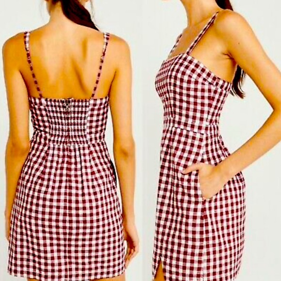 Abercrombie & Fitch Dress Red Gingham - Picture 1 of 3